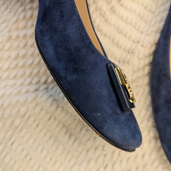 Tory Burch Gigi Logo Suede Navy Pump Sz. 8.5 - Picture 9 of 9